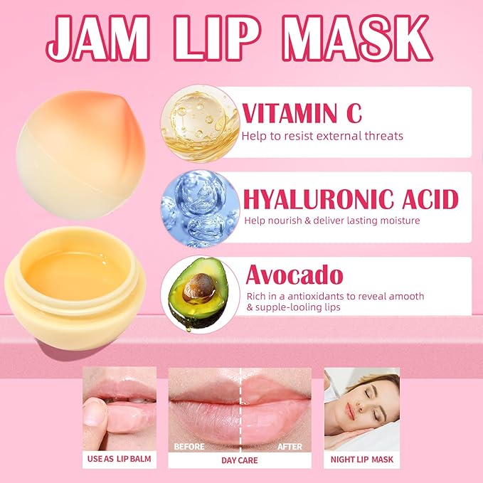 4 PCS Bee Lip Balm Lip Mask Fruit Pot, Lip Balm - Image 4