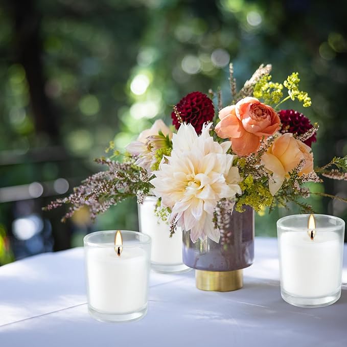 20 Pack White Unscented Glass Cup Candles - Image 9