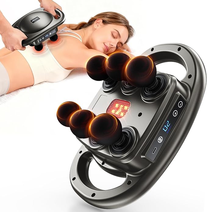 AERLANG Massage Gun Deep Tissue 6 Head Muscle Massager, Back Massager by AERLANG