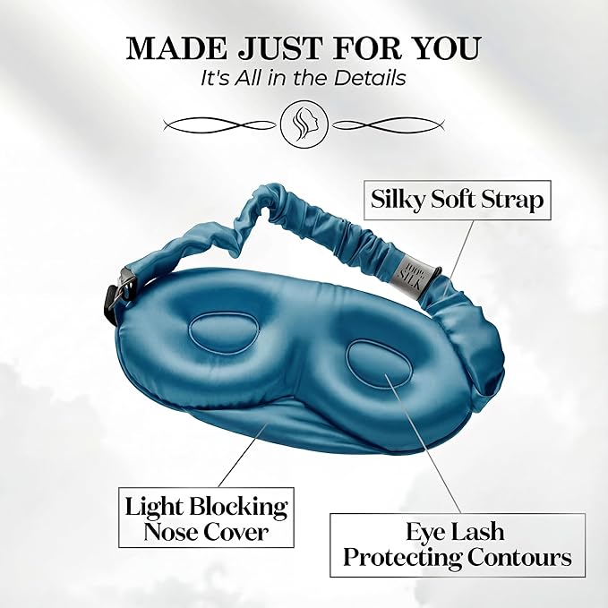 SLEEP SANCTUARY 100% Pure Mulberry Silk Sleep Mask - Image 6