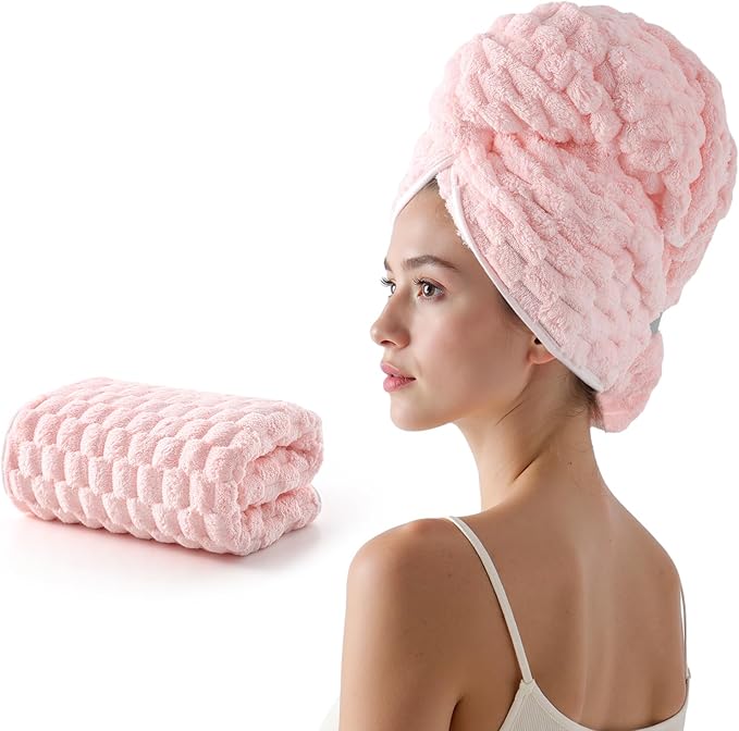 REDKISS Pink Microfiber Hair Towels by REDKISSOnline
