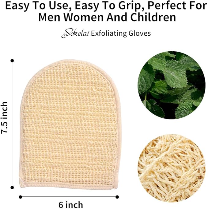 Exfoliating Loofah Mitt Shower Gloves - Image 4