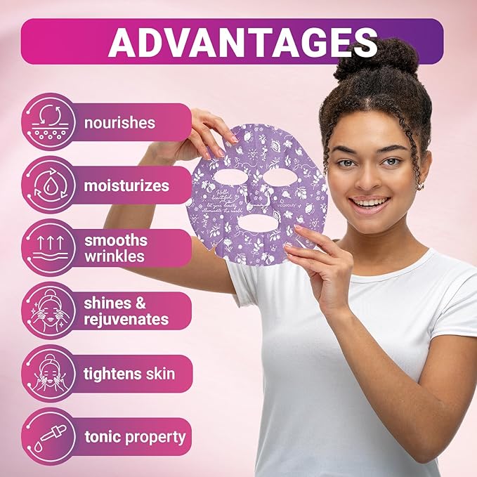VIABEAUTY 12 Pack of Sheet Face Masks Skincare - Image 3