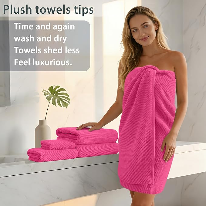 Hot Pink Towels for Bathroom - Image 4