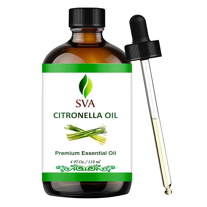 SVA Citronella Essential Oil – 4 Fl Oz – 100% Natural Citronella Oil by SVAORGANICS