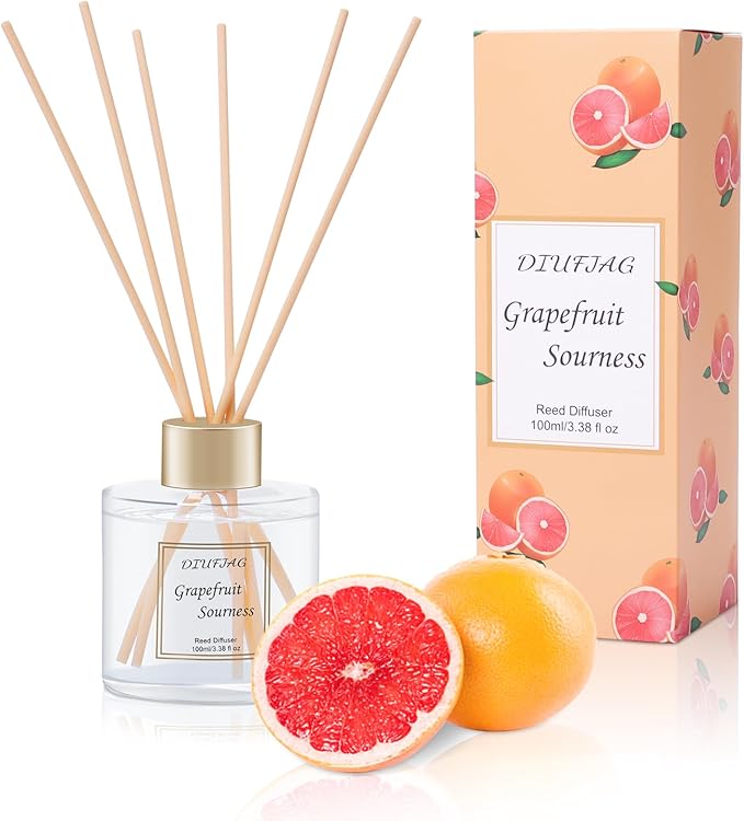 100ml Scent Diffuser with 6 Fiber Sticks, 3.5 oz Reed Diffuser Set Aromatherapy by DIUFJAG