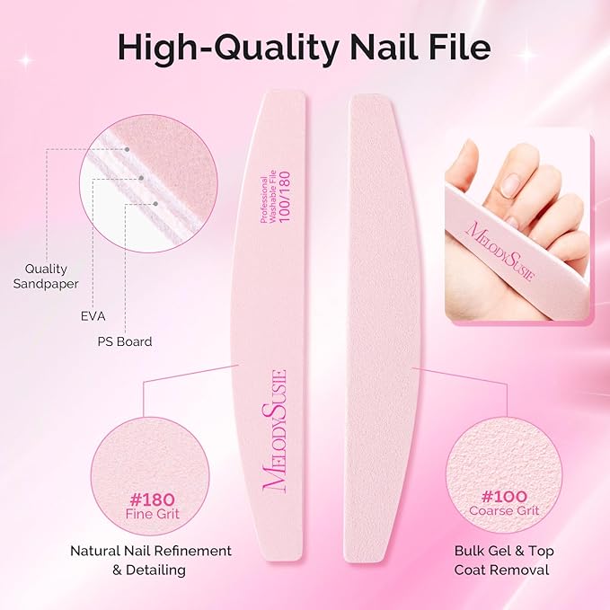 MelodySusie Nail File Kit, Professional Manicure Pedicure Supplies - Image 5