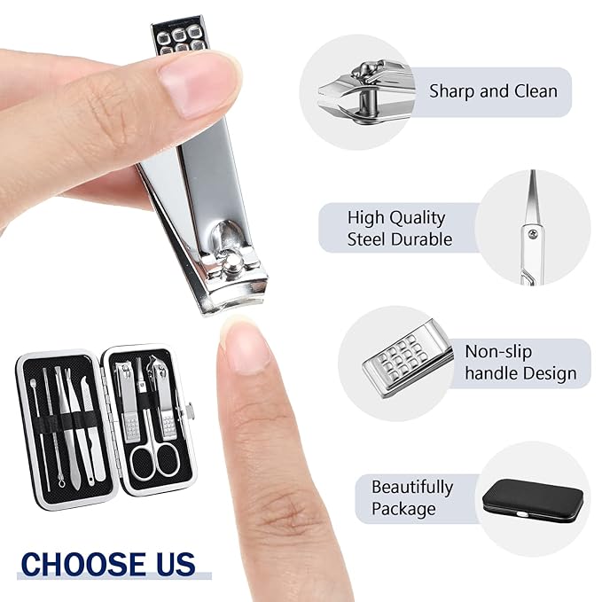 Hanaive 6 Set Manicure Set 48 Pcs Nail Clippers Pedicure Kit Gift - Image 3