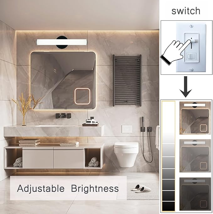 OOWOLF 2 Pack Bathroom Vanity Light, Adjustable Brightness 12W 17.3inch - Image 2