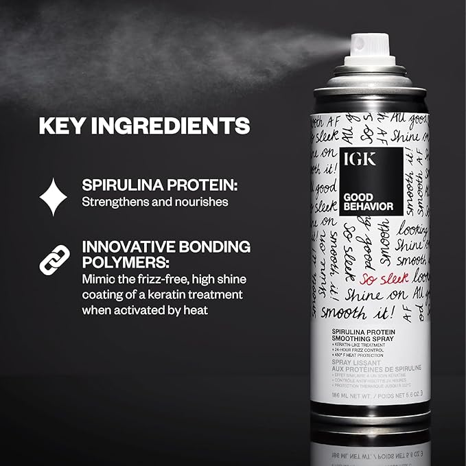 IGK GOOD BEHAVIOR Spirulina Protein Smoothing Spray + Anti-Frizz Smoothing - Image 3