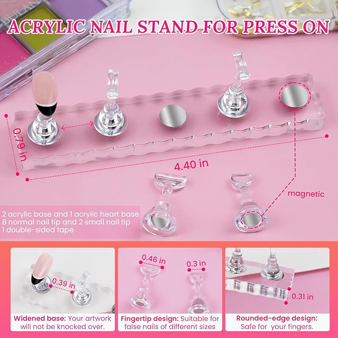Nail Stand For Press On With Nail Art Brushes Nail Holder For Painting Practice - Image 2