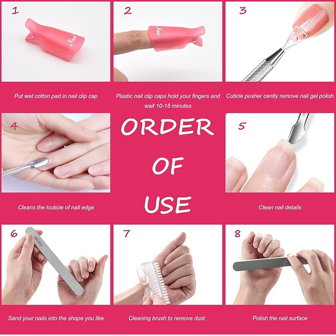 Gel Nail Polish Remover Tools Kit, - Image 7