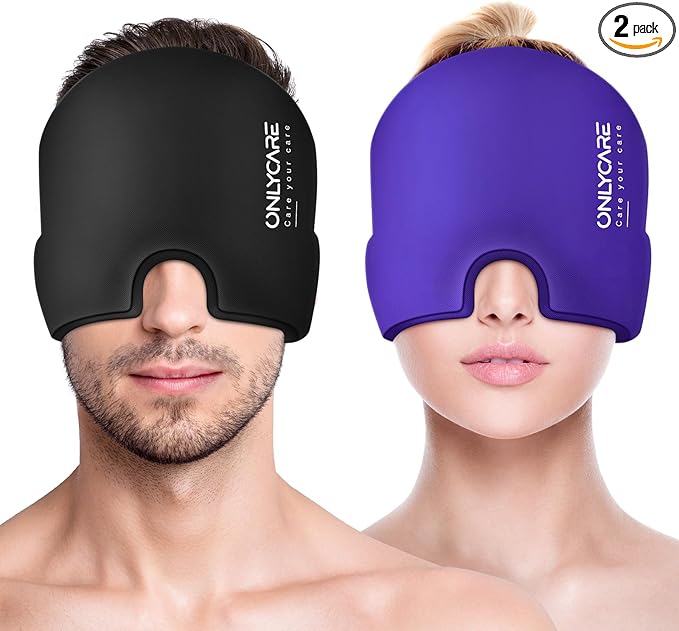 ONLYCARE Migraine Relief Cap, Soothing Migraine Mask, Upgraded Odorless Gel Ice by ONLYCARELLC