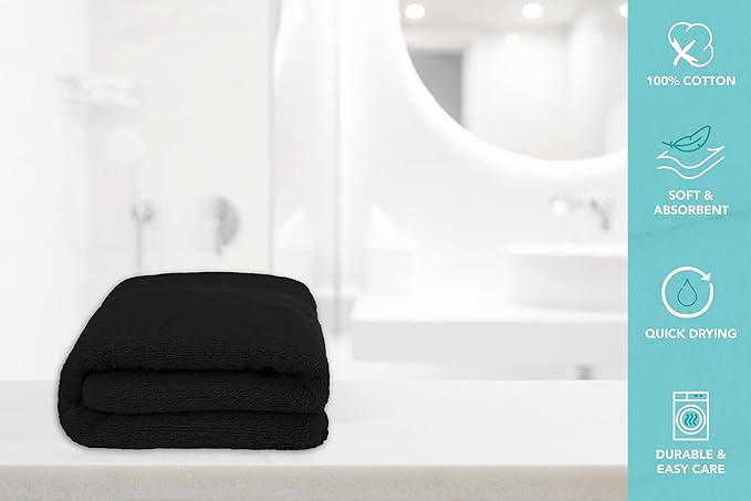 Medium Bath Towels Bulk Set of 12 – 100% Cotton Terry – 24" x 48" – Quick Dry - Image 6