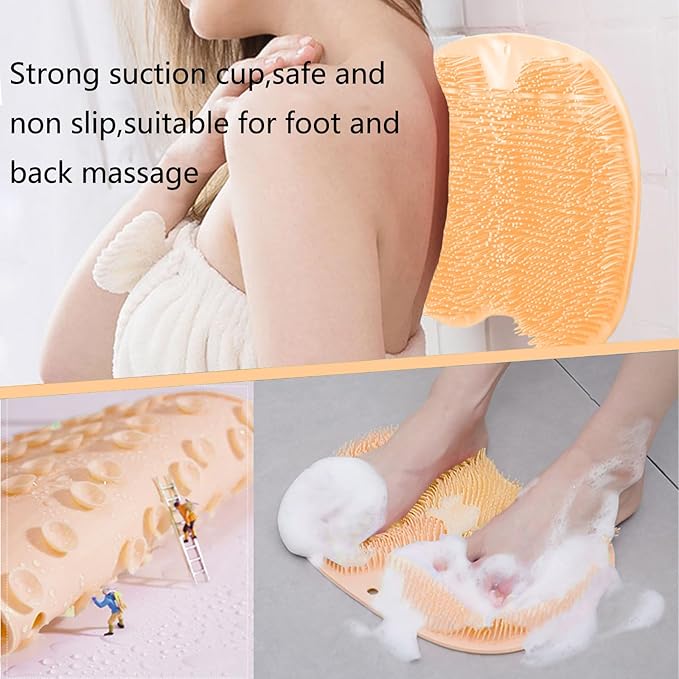 Shower Foot and Back Scrubber Mat, Wall Mounted Shower Foot Scrubber - Image 5