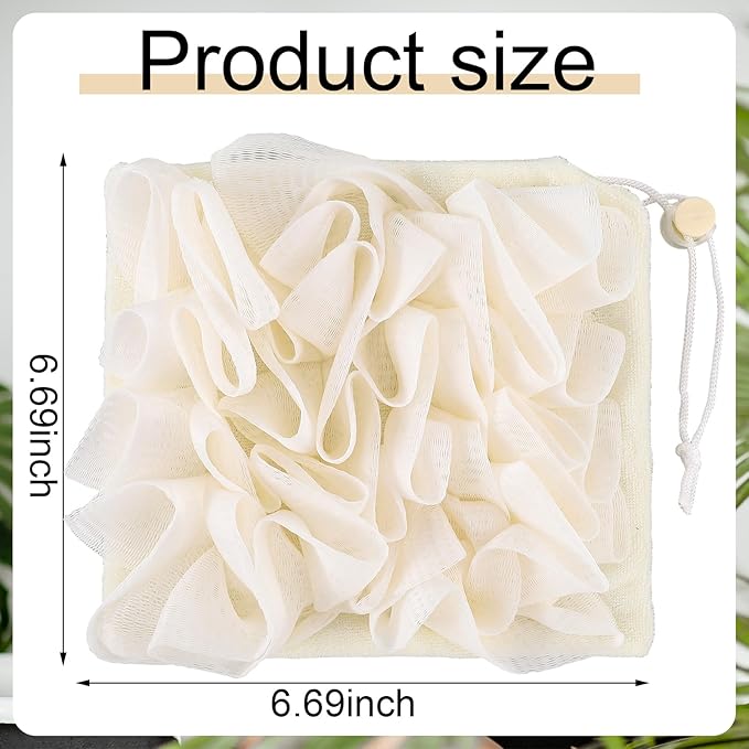 3 Pcs Washcloth Loofah Combo, 2 in 1 Bath Loofah Sponge - Image 2