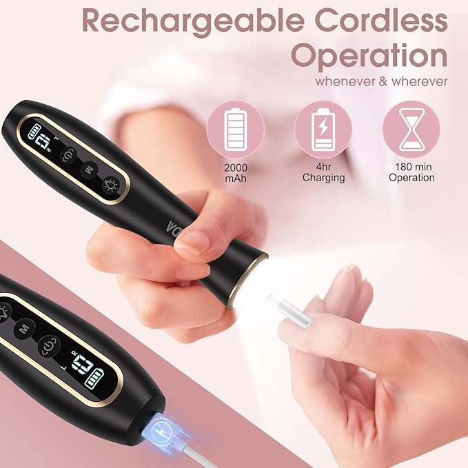 Electric Nail Drill, Professional Manicure Pedicure Kit, Cordless Electric Nail - Image 7