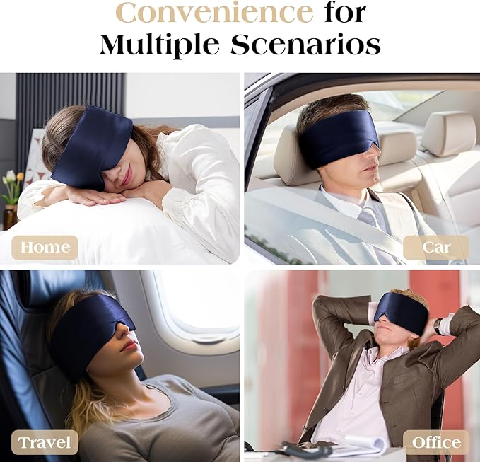 100% Natural Mulberry Silk Sleep Mask, Comfortable Soft - Image 7