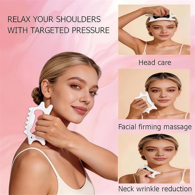 Ceramic Gua Sha Facial Tools Lymphatic Drainage Massager Body Guasha Tool - Image 3