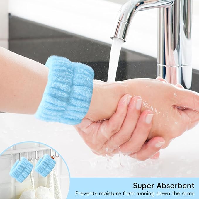my novel things Spa Headband For Washing Face, Skincare headband and Wristband - Image 6