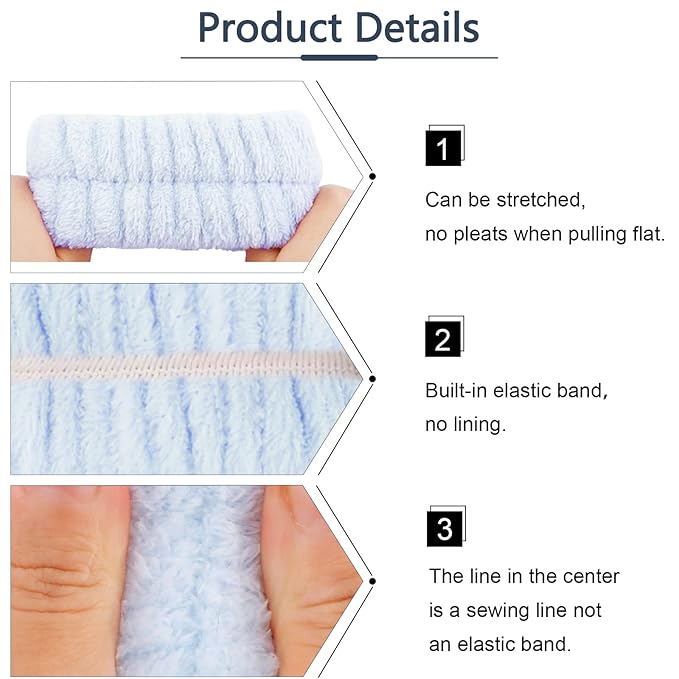 VELSCRUN Spa Headband, Makeup Face Wash Skincare Headbands, Stuff - Image 8