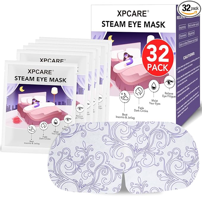 XPCARE 32 Pack Steam Eye Masks for Dry Eyes, SPA Warm Sleep Eye Mask, by XPCARE