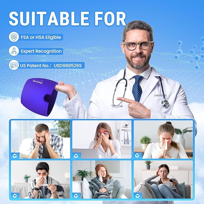 ONLYCARE Migraine Relief Cap, Soothing Migraine Mask, Upgraded Odorless Gel Ice - Image 7