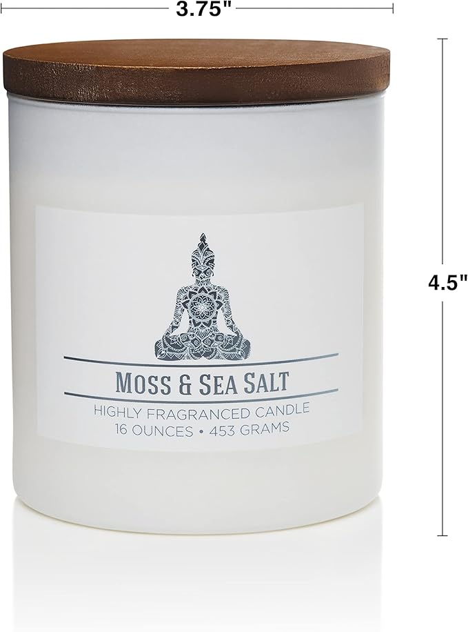 Carolina Moss & Sea Salt Scented Candle, 16 oz Wellness Relaxing Aromatherapy - Image 6