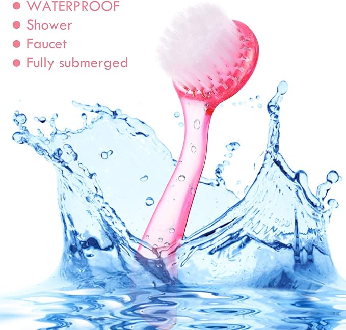 3 Pieces Facial Cleansing Brush Acrylic Handle Face Scrubbers Soft Bristle - Image 4