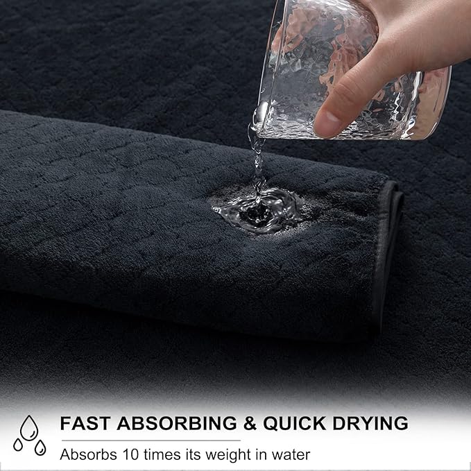 Ycosy Black Bath Towels Set 35x70 Inches - Image 4