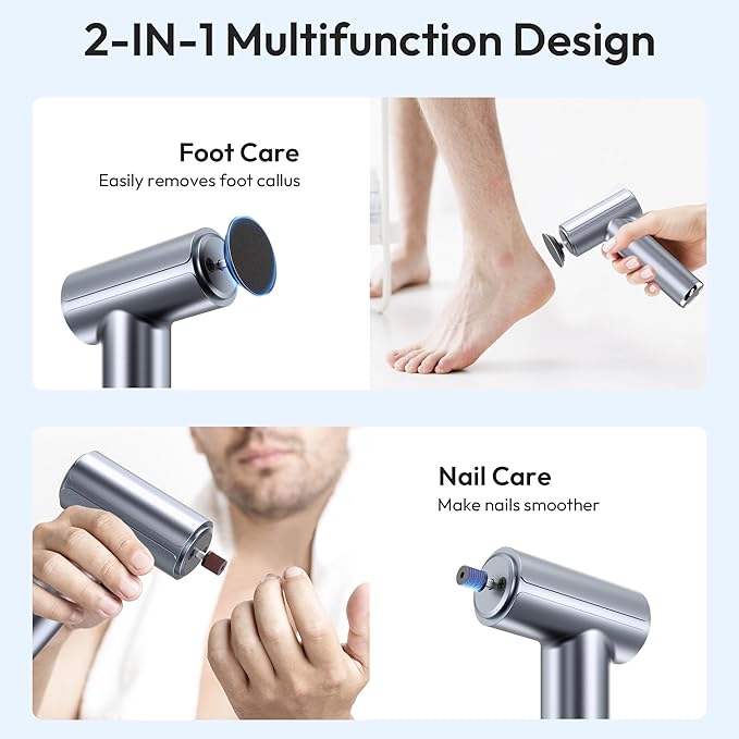 Electric Foot Callus Remover, 2-in-1 Rechargeable Portable Electric Foot File - Image 3