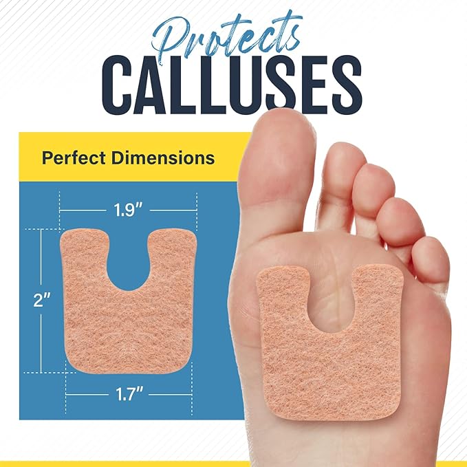 Mars Wellness U-Shaped Callus Pads, 1/4" Thick, Flesh Colored, Callus Protection - Image 3