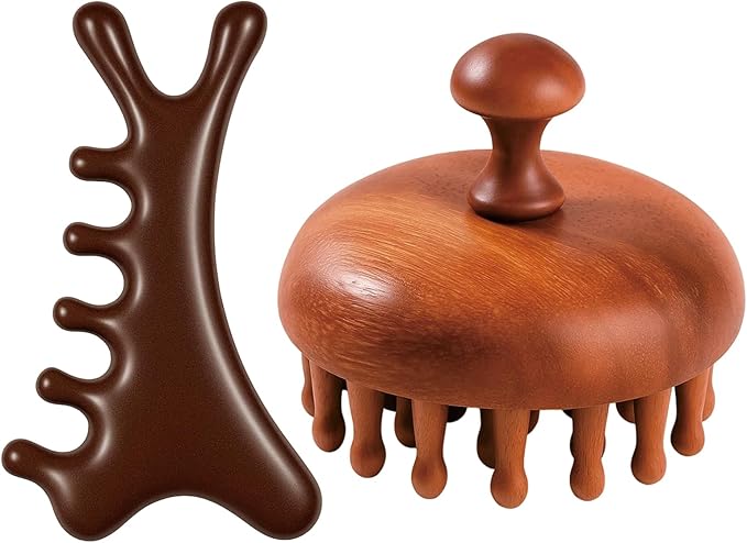 CZFSWT 2PCS Wooden Scalp Massager Set, Scalp Massager Hair Growth, Scalp by CZFSWT