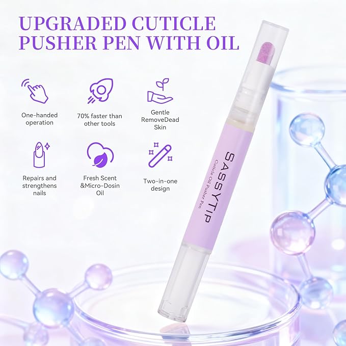 Ceramic Cuticle Pusher & Oil Pen, 2ml Rose/Lavender/Fragrance Free Scented Nail - Image 6