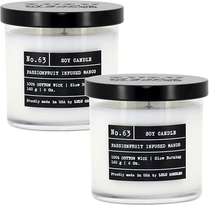 Lulu Candles | Passionfruit Infused Mango | Luxury Scented Soy Jar Candle | by LULUCANDLES