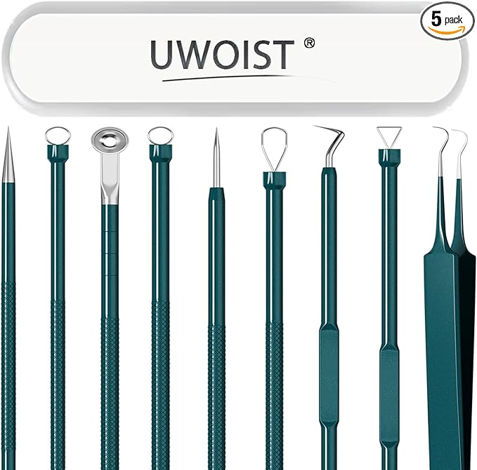 Blackhead Remover Tools Pimple Popper Tool Kit Comedones Extractor Acne Removal by UWOIST