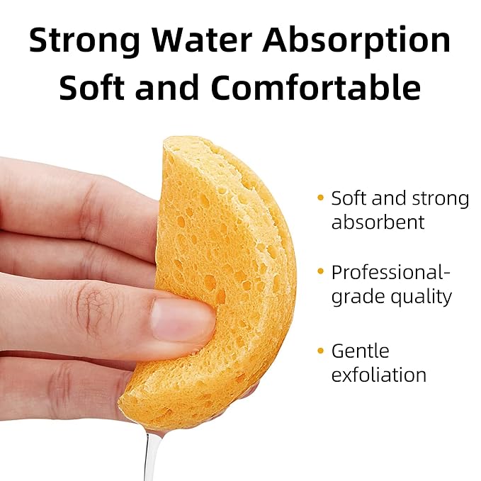 60-Count Compressed Facial Sponges|100% Natural Kickleen Cellulose Cosmetic Spa - Image 3