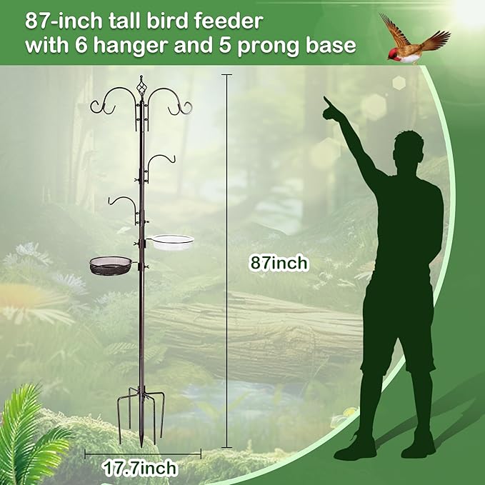 YINGYM Bird Feeding Station Kit, 87 Inches Bird Feeder Pole - Image 2