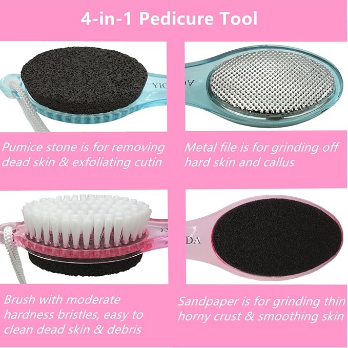 Foot File Callus Remover 4-in-1, Feet Scraper Pedicure Tools - Image 2