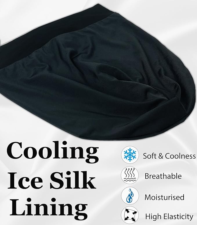 Sleep Cap Bonnet for Sleeping Black Women, Adjustable Cooling Ice Silk Lined - Image 2