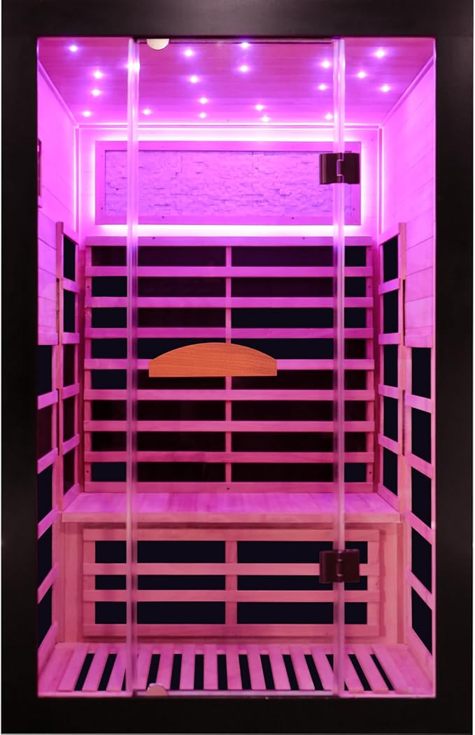 OUTEXER Infrared Sauna 2000W Wooden Saunas Home Spa Room Wood Low-EMF Indoor - Image 8