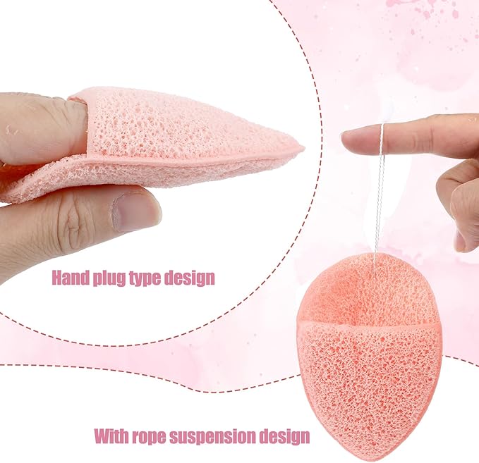 9PCS Drop Shape Exfoliating Face Scrubber Sponge Daily Cleansing Facial Sponges - Image 5