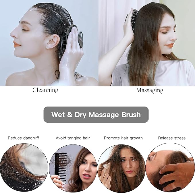 INNERNEED Scalp Massager Shampoo Brush, Wet & Dry Manual Scalp Care Head - Image 4