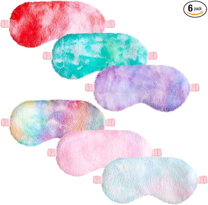 Cuffbow 6 Pack Plush Sleep Mask Set, Cute Plush Eye Masks by Cuffbow