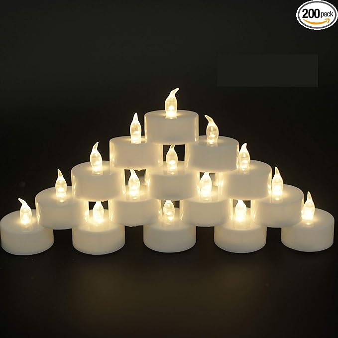 200Pack Battery Tea Lights Candles by JUNPEILEDTEACANDLES