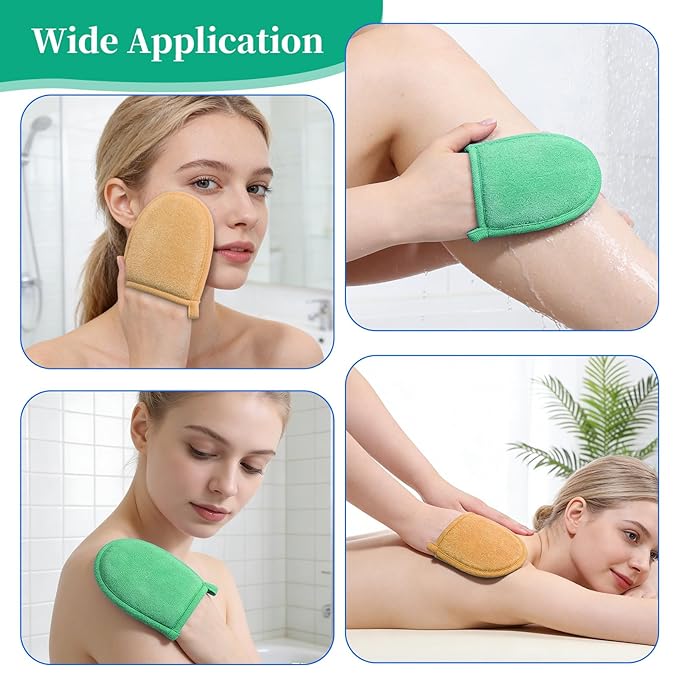 2 Pcs Exfoliating Facial Scrubber Mitt, Face Deep Exfoliating Cleaning - Image 7
