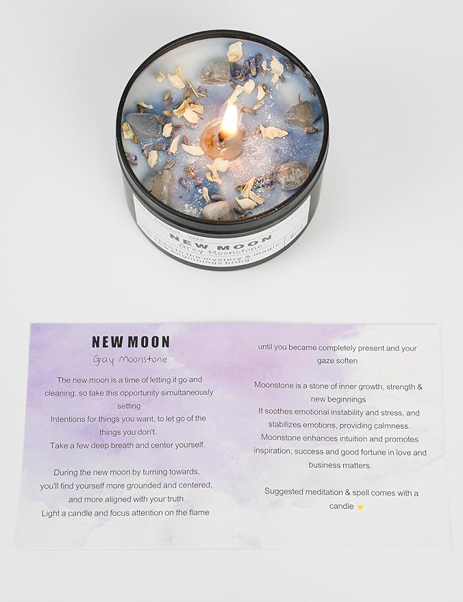 NEW Moon Handmade Candle, New Beginnings, Ritual Energy Gift, Intention - Image 7