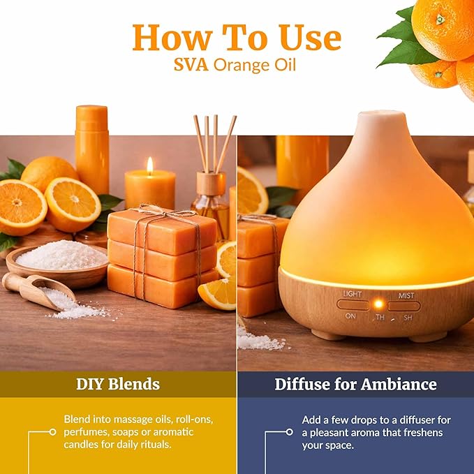 SVA Orange Essential Oil Organic – 2 Fl Oz – 100% Natural Organic Orange Oil - Image 6
