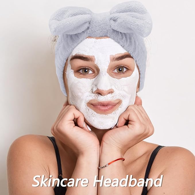 VELSCRUN Spa Headband, Makeup Face Wash Skincare Headbands, Bow Hair Band Party - Image 4