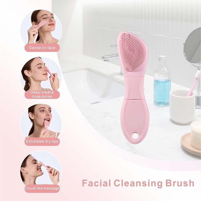 Blackhead Remover & Silicone Face Scrubber, Face Spatula, Facial Cleansing Brush - Image 3